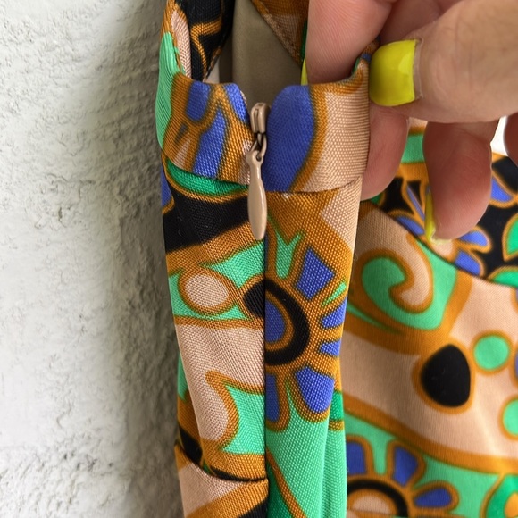 Tibi Floral/Paisley Silk Knit Sweetheart Neck  Mini Dress Size Small - Picture 7 of 16